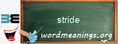 WordMeaning blackboard for stride